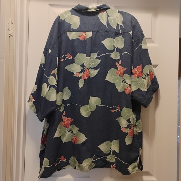 Vintage Tommy Bahama 100% Silk Hawaiian Floral Button Down Shirt Size XXL - Picture 5 of 6